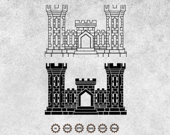Medieval Castle SVG Bundle, Fortress Vector Cut File, Royal Kingdom Clipart, Laser Engraving Design, Cricut CNC Digital Download