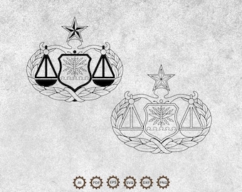 Senior Judge Advocate General Patch Vector File, Air Force Legal Corps Emblem, CNC Laser Cutting, Wood Metal Engraving, Cricut Router File.