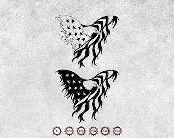 American Freedom Eagle SVG, USA Flag PNG, Veteran Gift Design, Fourth of July Shirt File, Cricut Silhouette.