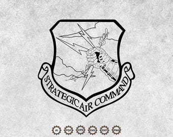 US Air Force Strategic Air Command shield SVG Design, SAC Shield Vector Cricut & Silhouette Cut Files.