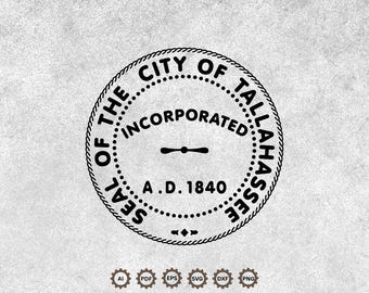 Seal of the city of Tallahassee Florida Svg, Tallahassee Florida logo,  city of Tallahassee Florida Svg Cricut and Silhouette Cut Files