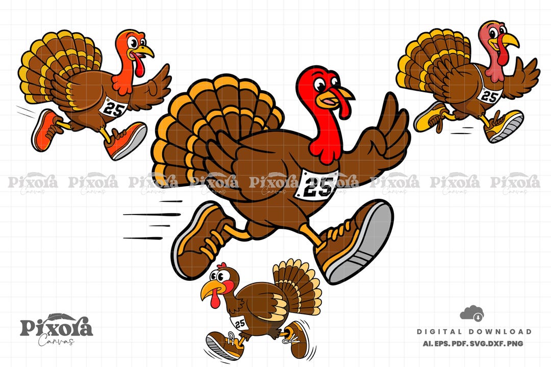 Turkey Trot Racing Svg Types 5k 10k Half Marathon Thanksgiving Jogging ...