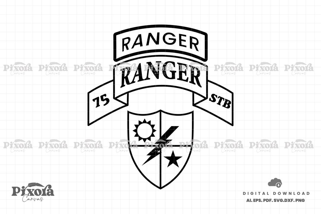 US Army 75th Ranger Regiment Airborne Ranger Battalion Insignia STB Svg ...