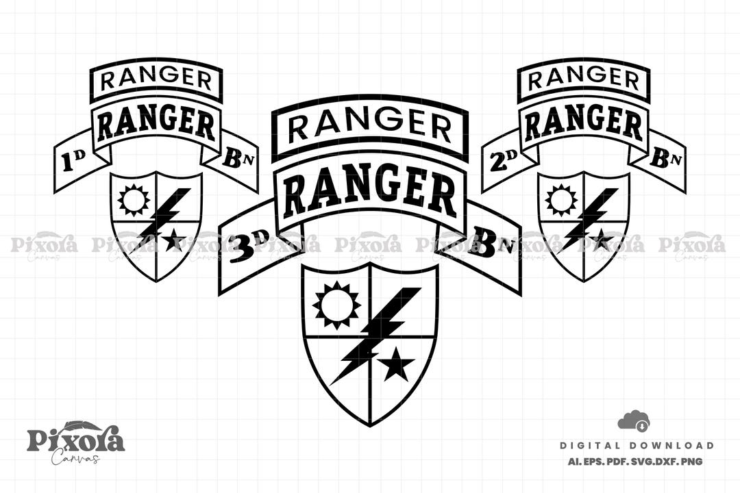 US Army 75th Ranger Regiment Airborne Ranger Battalion Insignia SVG ...