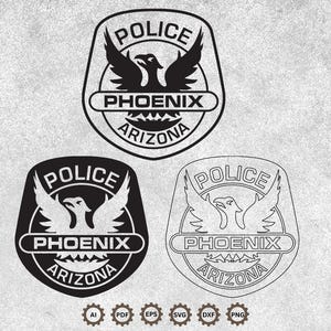 Phoenix Arizona Police Badge Logo SVG, Phoenix AZ Police Vector, Arizona Police Svg, Police Sheriff badge Cricut & Silhouette Cut Files