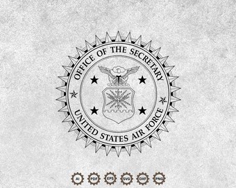 Office of the Secretary of the Air Force seal Svg, US AF logo svg, Department of air force Badge Cricut and Silhouette Cut Files.