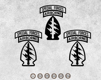 Special Forces Airborne SVG, Military Patch Vector File, Veteran Gift Design, Cricut Laser Cut Digital Download.