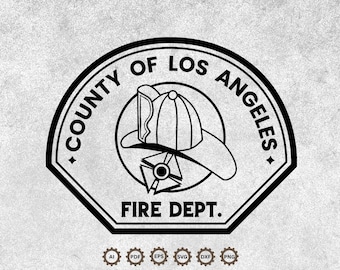 Los Angeles County Fire Seal SVG, Los Angeles County California Fire Department Svg, LA CA Fire Rescue Cricut & Silhouette Cut Files.