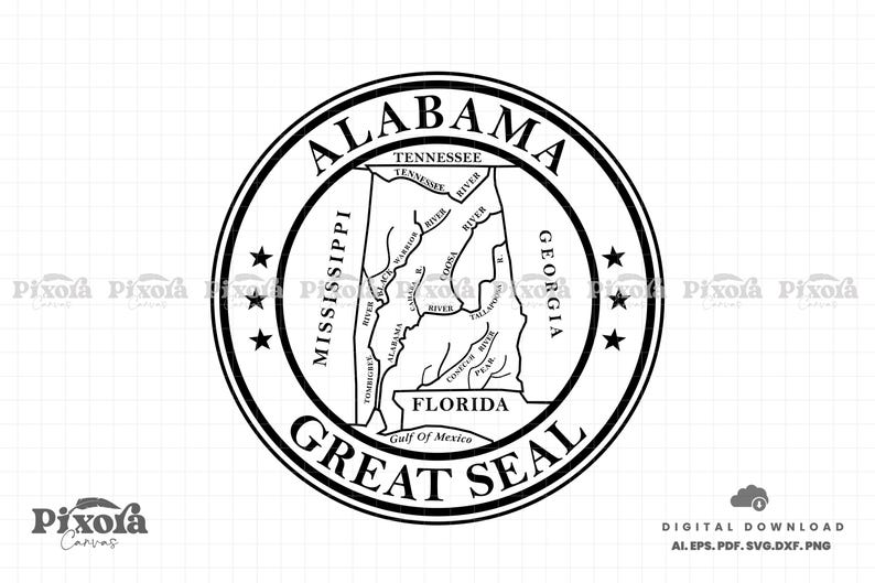 Seal of the State of Alabama SVG Bundle, Alabama State Seal, United ...