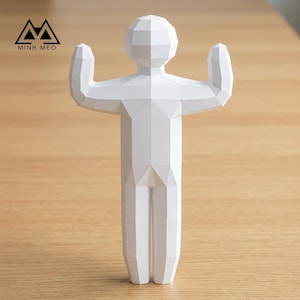 Meccha Chameleon figure Papercraft 3D Model low poly pepakura template, DIY Paper Sculpture
