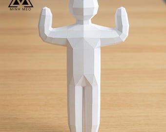 Meccha Chameleon figure Papercraft 3D Model low poly pepakura template, DIY Paper Sculpture