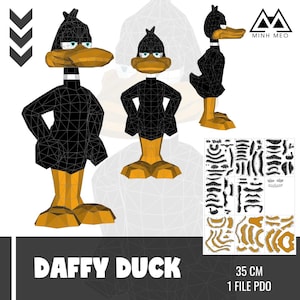 Black Duck Papercraft: 3D Origami Low Poly DIY (PDF Template)