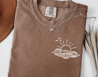 Comfort Colors Sun Ocean Shirt, Summer Shirt, Beach Shirt, Coastal Tee, Sunshine Shirt, Ocean Lover Gift, Vacation Graphic Shirt, Women Tee