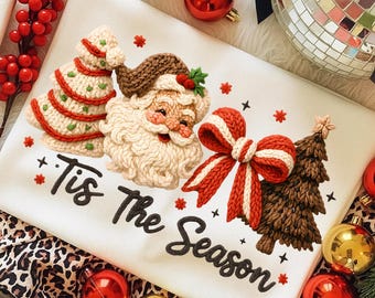 ¡Look navideño navideño! Leopardo Papá Noel PNG, Hilo de gancho PNG, Ganchillo navideño, Árbol de hilo sintético PNG, Lazo navideño coqueto PNG, Diseño navideño femenino