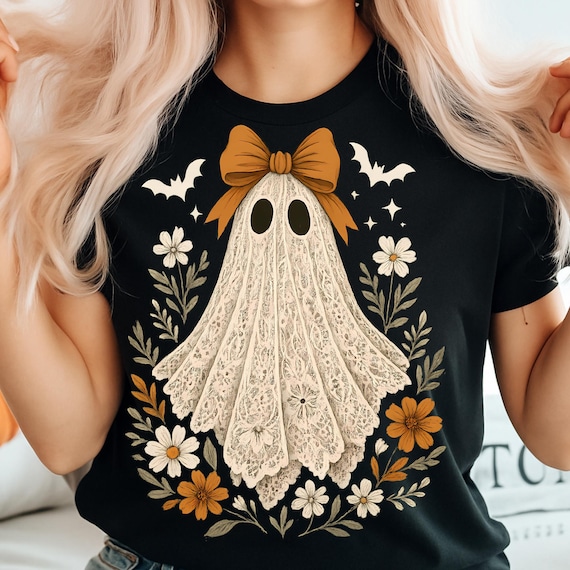 Cute Lace Ghost Png, Lace Ghost Coquette PNG, Ghost Halloween Png, Girly Lacey Ghost Png, Halloween Lace Bow Png, Spooky Season Png, Fall