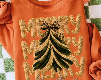 PNG de ganchillo con hilo de cierre, Feliz Navidad, diseño de lazo de leopardo de ganchillo falso, PNG de árbol de Navidad, PNG de hilo falso, PNG de la temporada navideña