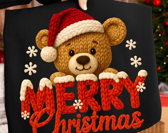 Feliz Navidad (Png), Oso navideño (Png), Hilo de gancho de pestillo (Png), Crochet navideño, Oso de hilo sintético (Png), Diseño navideño, Hilo navideño (Png)