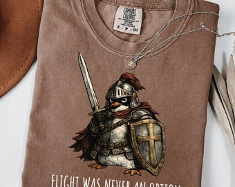Comfort Colors® Tactical Penguin Shirt, Flight Was Never An Option Shirt, Roman Solider Penguin Knight Tee, Funny Dark Humor Animal Shirt
