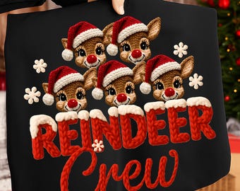 Feliz Navidad PNG, Equipo de renos PNG, Hilo de ganchillo PNG, Ganchillo navideño PNG, Reno de hilo sintético PNG, Diseño navideño