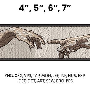 Creation of Adam Embroidery Design | Michelangelo Inspired Art Machine Embroidery File | Sistine Chapel Hands Pattern | PES DST JEF