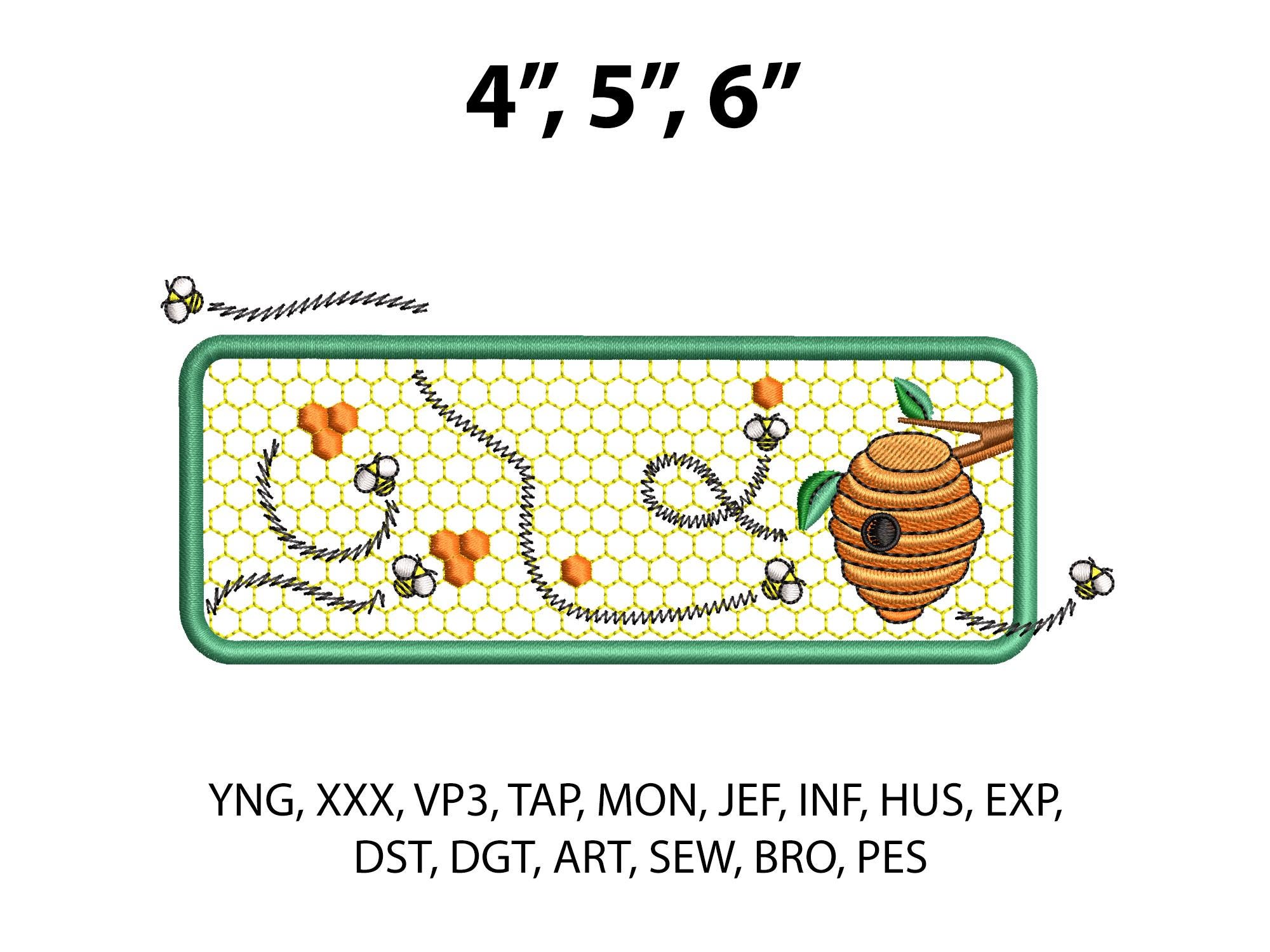 Beehive Embroidery Design, Honeycomb Machine Embroidery File, 3 Sizes ...