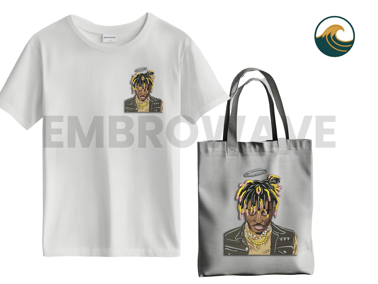 Pattern For Gift Rapper Hip Hop Rapper Embroidery Design – Urban Music Portrait Skull Style ...