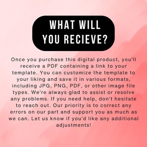 May include: A digital product announcement with the text "WHAT WILL YOU RECIEVE?" in a black rounded rectangle. The background is a gradient of pink and red. The text below explains the product details.