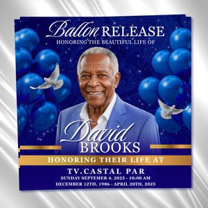 Balloon Release Memorial Flyer: Editable Canva Template (Digital Download)