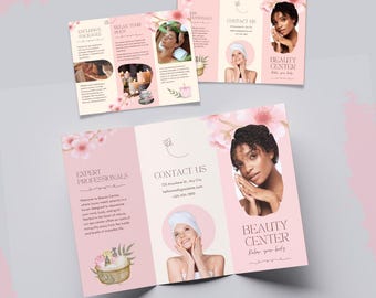 Esthetician Trifold Brochure Template: Medspa Beauty Salon Price List (Digital)