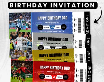 Editable Soccer Ticket Template, Customizable Game Day, Birthday, Party Ticket | Canva Printable Digital