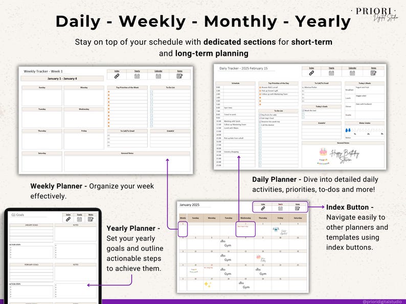 OneNote Planner 2026 2027 Digital OneNote Templates Hyperlinked Planner Daily Weekly Planner Organization Planner Professional OneNote 2026 2027