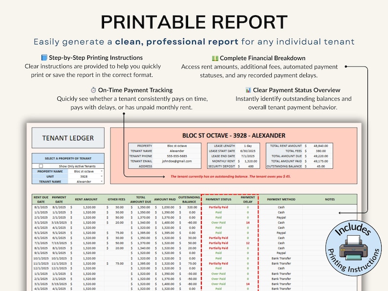 Printable Rental Bookkeeping Rental Property Bookkeeping Google Sheets Landlord Spreadsheet Multi ...