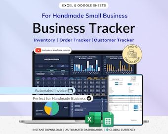 Small Business Tracker Spreadsheet Google Sheets Inventory Tracker Customer Tracker Excel Order Tracker Handmade Product Pricing Calculator