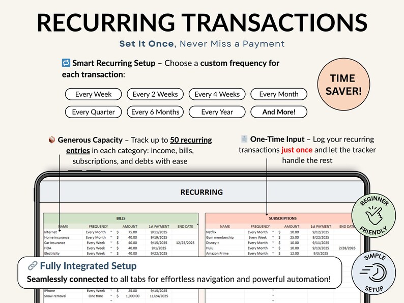 Bill Calendar 2026 digital template for Google Sheets and Excel. Track monthly bills, recurring payments, and personal finances. Editable, simple to use, includes payment tracker and finance organizer. Perfect for staying on top of bills and avoiding late fees.