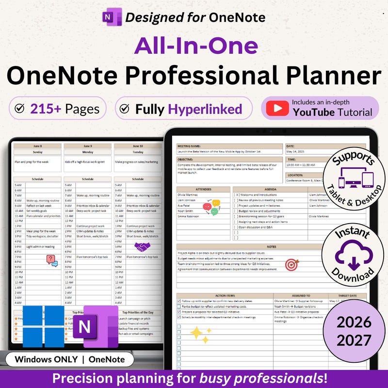 One Note Work Planners - Etsy UK