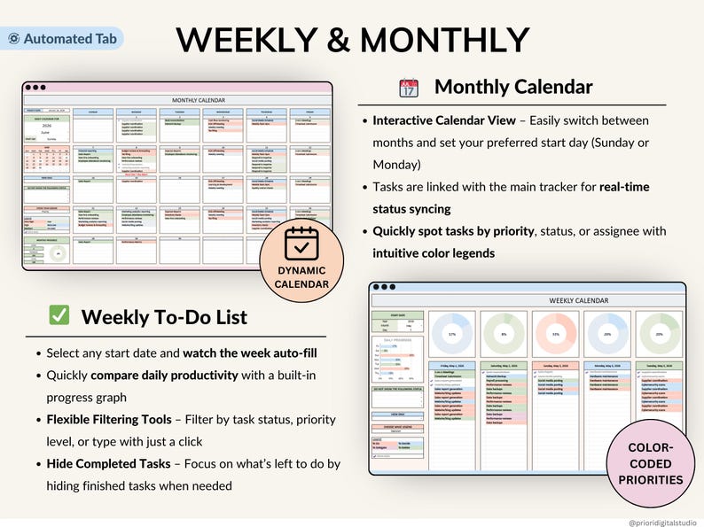 task tracker spreadsheet for Google Sheets digital to-do list and task manager template Excel daily planner for work and projects Google Sheets productivity dashboard team task tracker with priority labels project management spreadsheet for teams all-in-one task planning Google Sheet 
recurring task planner in Google Sheets weekly and monthly task overview template visual kanban board in spreadsheet format smart task tracker for personal planning Google Sheets planner with decision matrix