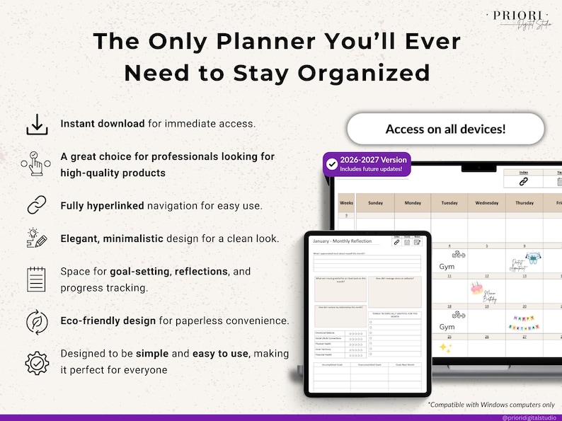 OneNote Planner 2026 2027 Digital OneNote Templates Hyperlinked Planner Daily Weekly Planner Organization Planner Professional OneNote 2026 2027