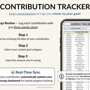 Track your savings effortlessly with this Google Sheets Savings Tracker and Sinking Funds Planner. Perfect for setting monthly savings goals, managing personal finances, and organizing your budget. This easy-to-use spreadsheet helps you monitor your progress, plan your finances, and achieve your money goals efficiently. Ideal for anyone looking to improve savings habits and financial health.