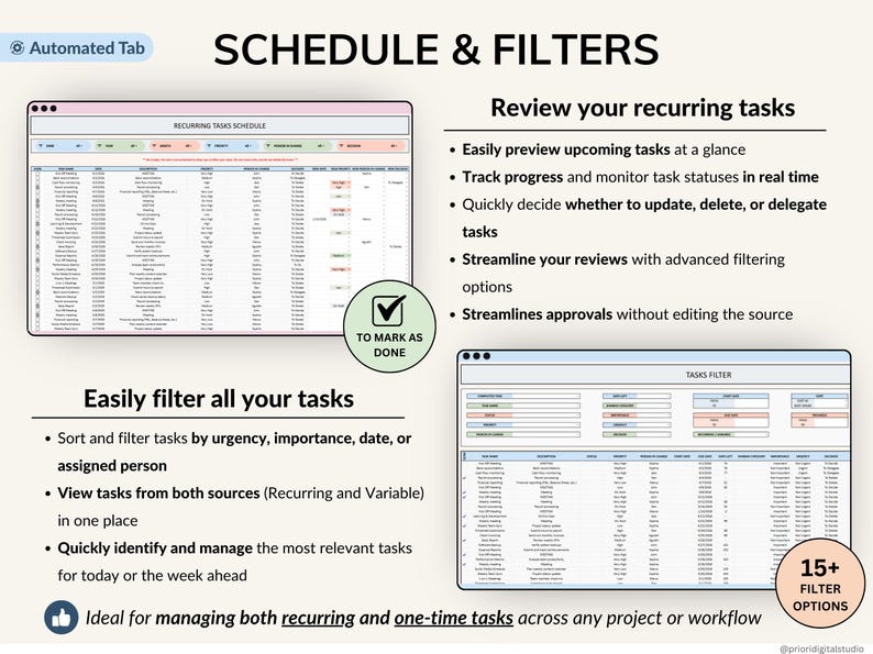 task tracker spreadsheet for Google Sheets digital to-do list and task manager template Excel daily planner for work and projects Google Sheets productivity dashboard team task tracker with priority labels project management spreadsheet for teams all-in-one task planning Google Sheet 
recurring task planner in Google Sheets weekly and monthly task overview template visual kanban board in spreadsheet format smart task tracker for personal planning Google Sheets planner with decision matrix