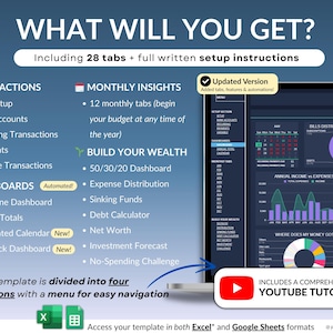 Ultimate Family & Couple Budget Spreadsheet for Google Sheets & Excel n Dark Mode. Track household expenses, recurring & variable transactions, bills, debts, and income. Includes dashboards, monthly tabs, wealth tools like 50/30/20, sinking funds, net worth, investments, and no-spending challenge. Perfect for managing family finances, kids’ costs, and planning monthly and yearly budgets.