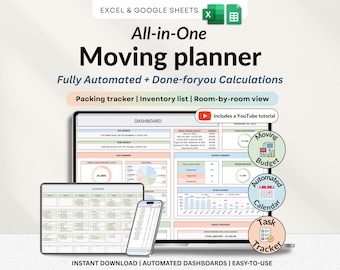 Moving Planner Spreadsheet Google Sheets First House Moving New Apartment Template Packing Checklist Moving Budget Excel Relocation Planner