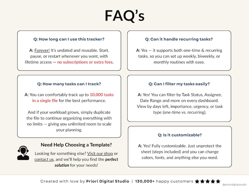 task tracker spreadsheet for Google Sheets digital to-do list and task manager template Excel daily planner for work and projects Google Sheets productivity dashboard team task tracker with priority labels project management spreadsheet for teams all-in-one task planning Google Sheet 
recurring task planner in Google Sheets weekly and monthly task overview template visual kanban board in spreadsheet format smart task tracker for personal planning Google Sheets planner with decision matrix
