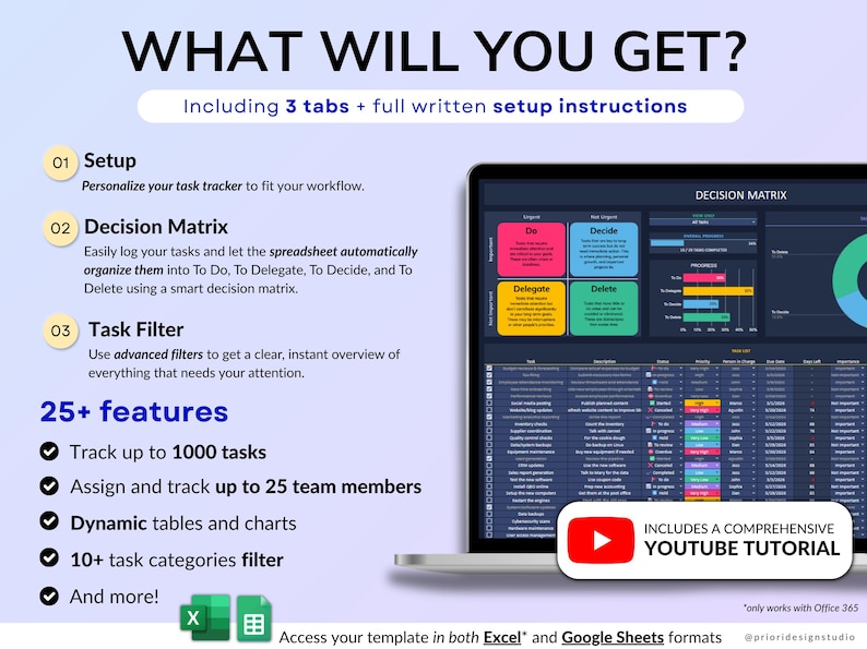 Matrix Task Test Decision Matrix Task Tracker Google Sheets Excel Eisenhower Matrix To ...