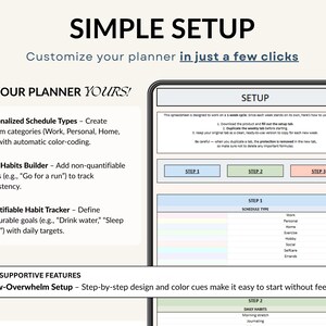 Weekly planner spreadsheet for Excel and Google Sheets to plan your week, organize tasks, track habits, and manage your schedule. Includes weekly time blocking, daily task tracker, to-do list, and productivity planner to stay focused and organized. Perfect for ADHD routines, planning deadlines, building habits, and creating productive weekly schedules in an easy editable planner template.