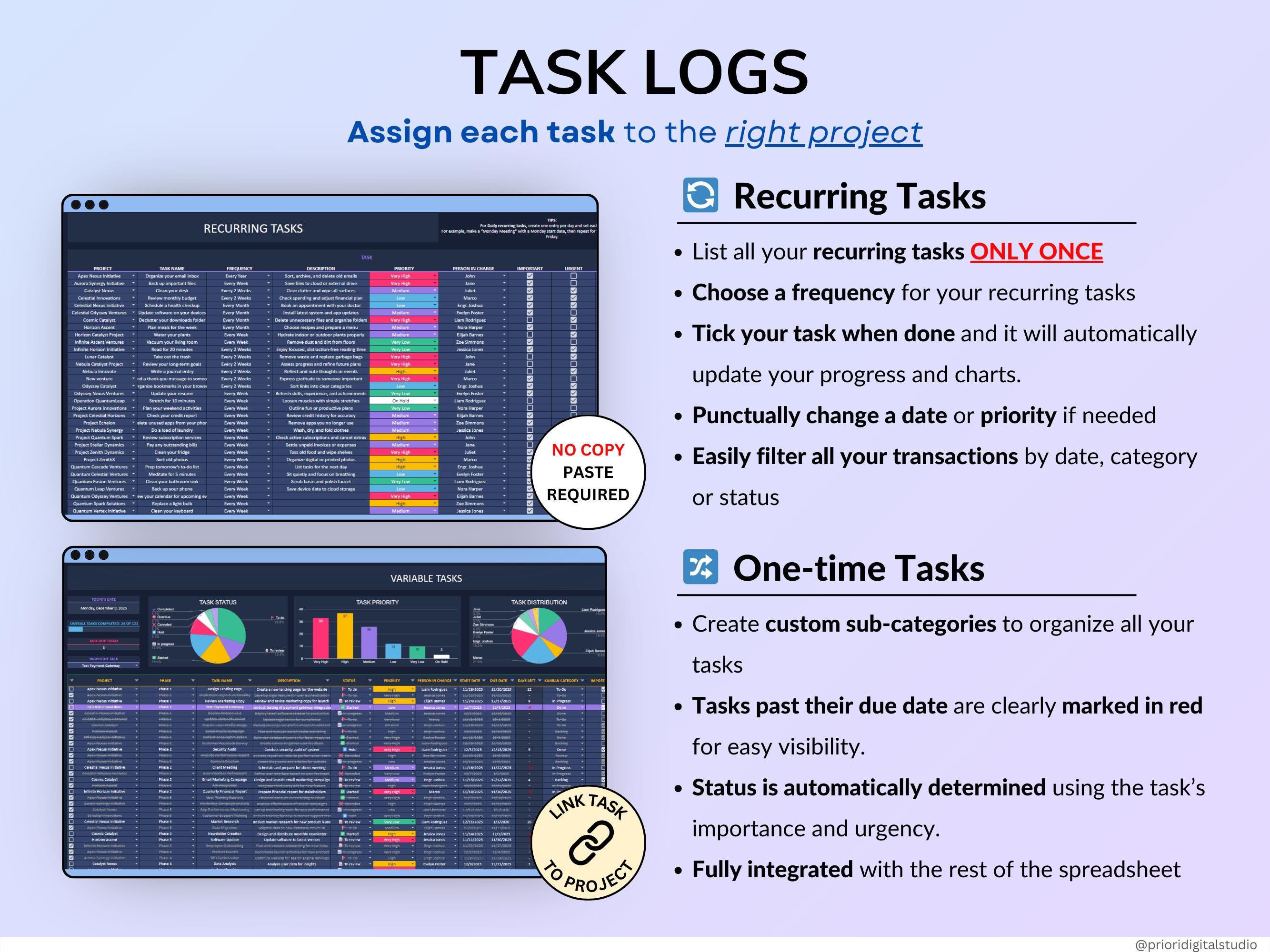 Project Tracker Spreadsheet Project Management Planner Google Sheets ...
