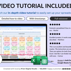 Dark mode project and task management spreadsheet for Google Sheets and Excel, featuring a Gantt chart, Kanban board, task scheduler, and smart filters. Easily manage multiple projects with recurring and one-time tasks, automated dashboards, and monthly and weekly calendar views. Includes a decision matrix, structured task tracking system, and built-in productivity planner. A powerful yet easy-to-use project management template designed to keep you organized and maximize productivity.
