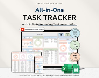 Task Tracker Spreadsheet Template Google Sheets Digital To-Do List Excel Daily Task Priority List Work Organization Team Project Management
