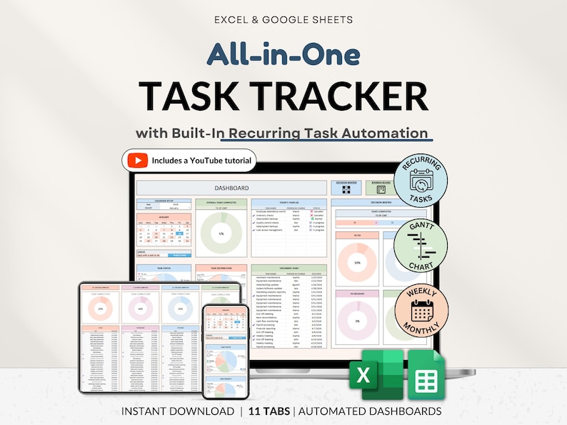 task tracker spreadsheet for Google Sheets digital to-do list and task manager template Excel daily planner for work and projects Google Sheets productivity dashboard team task tracker with priority labels project management spreadsheet for teams all-in-one task planning Google Sheet 
recurring task planner in Google Sheets weekly and monthly task overview template visual kanban board in spreadsheet format smart task tracker for personal planning Google Sheets planner with decision matrix