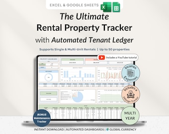 Rental Property Bookkeeping Google Sheets Landlord Spreadsheet Multi Property Income and Expense Tracker Excel Tenant Tracker Rent Payment