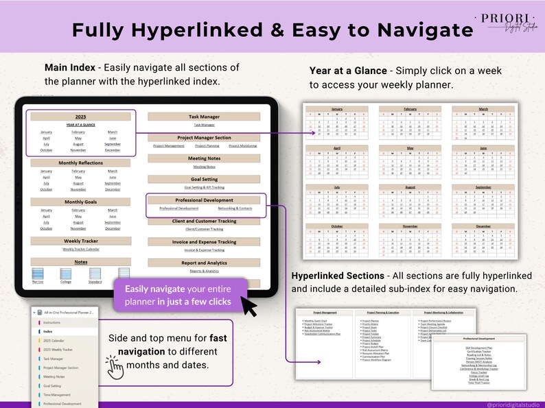 onenote digital planner for work 2026 2027 hyperlinked weekly planner template onenote project management planner dated digital planner for professionals onenote calendar template business planner one note productivity planner 2026 2027 onenote planner for organization